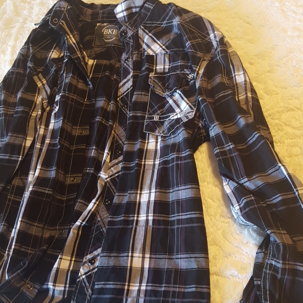 Men's BKE athletic fit black purple grey white